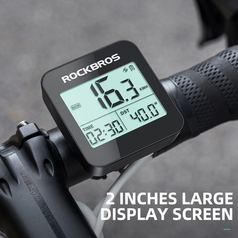 ROCKBROS GPS Bike Computer with Mount, Accurate Bike Speedometer Wireless with Automatic Backlight, Bicycle Odometer IPX6 Waterproof and 600mAH Battery Large Display Screen - BeesActive Australia