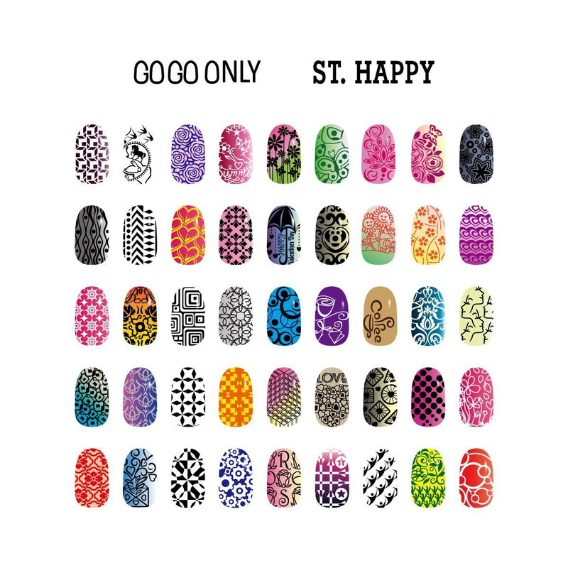 Gogoonly Nail Art Stamp Plate Collection St. Happy - Huge Size Stamping Image Plates Manicure Nail Designs DIY-BH000461 - BeesActive Australia