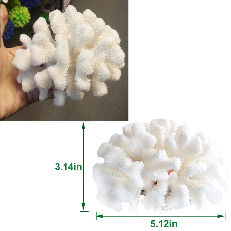 Pack of 2 Artificial Coral Ornament, Aquarium Resin Coral Decor Underwater Sea Plants Fish Tank Decoration Aquarium Plants White - BeesActive Australia