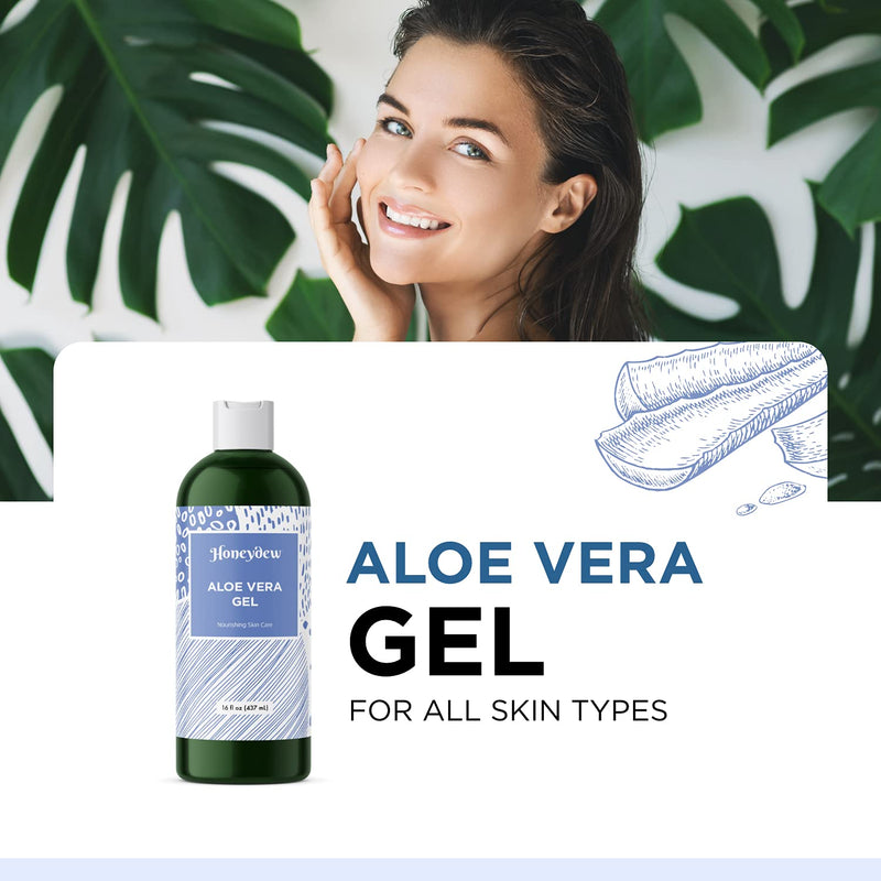 Hydrating Aloe Vera Gel Unscented - Aloe Vera Gel for Face Moisturizer for Dry Skin Sunburn Relief and DIY Skin Care Beauty Products - After Sun Aloe Vera Gel Body Moisturizer for Hair and Skin 16 Oz - BeesActive Australia
