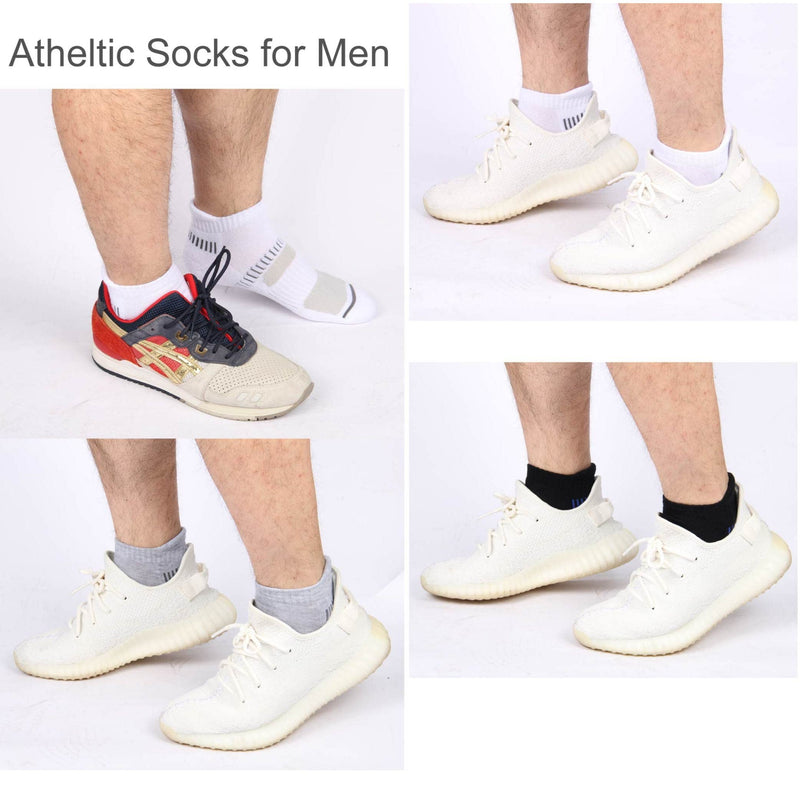 Cooplus Mens Ankle Socks Athletic Cushioned Breathable Low Cut Tab With Arch Support-6Pairs Small-Medium A1-grey 6 Pairs - BeesActive Australia