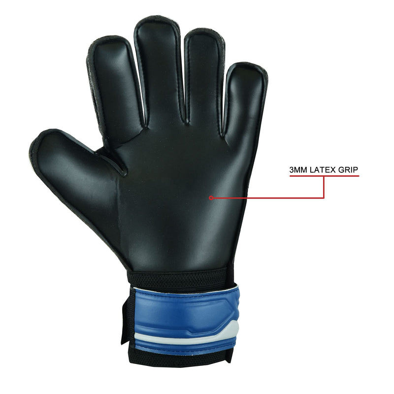 Goalkeeper, Soccer Goalie Gloves with 3mm Latex Palm for Better Grip and Fingersaves for Ultimate Protection of Fingers Blue 9 - BeesActive Australia