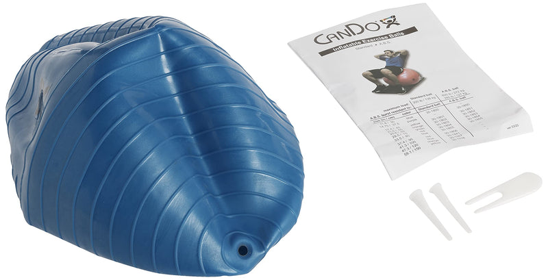 Cando 30-1800 Blue Non-Slip PVC Vinyl Inflatable Exercise Ball, 12" Diameter, 300 lbs Weight Capacity - BeesActive Australia