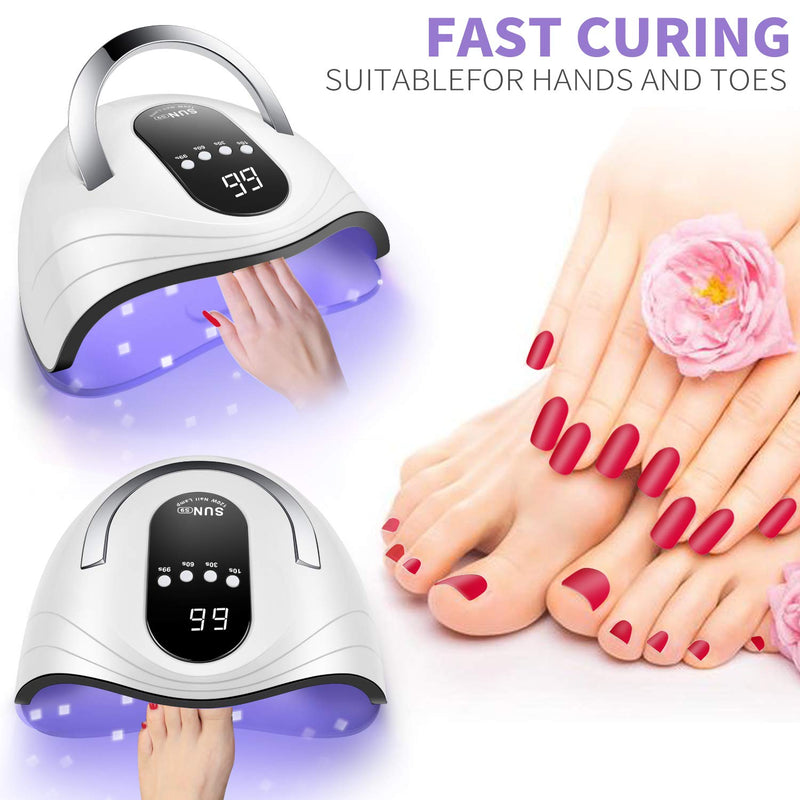 Sunrich UV Gel Nail Lamp 120W LED Nail Light Fast Nail Dryer for Gel Polish Curing with 4 Timers Portable Handle Large Space Automatic Sensor - BeesActive Australia