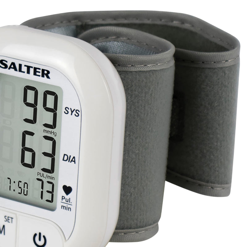 Salter BPW-9101-EU Electric Wrist Blood Pressure Monitor – Automatic Irregular Heart Rate Detector, Compact for Home Use and On the Go, Stores 60 Readings, Traffic Light Style Display, 13-21.5 cm Cuff - BeesActive Australia