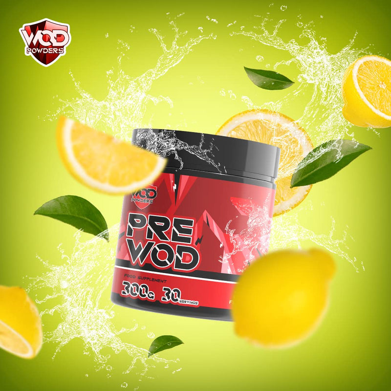 PRE WOD Pre Workout Supplement by WOD Powders - Elite Level Pre Workout Supplement Made in The UK for Functional Fitness (Juicy Lemon) Juicy Lemon - BeesActive Australia