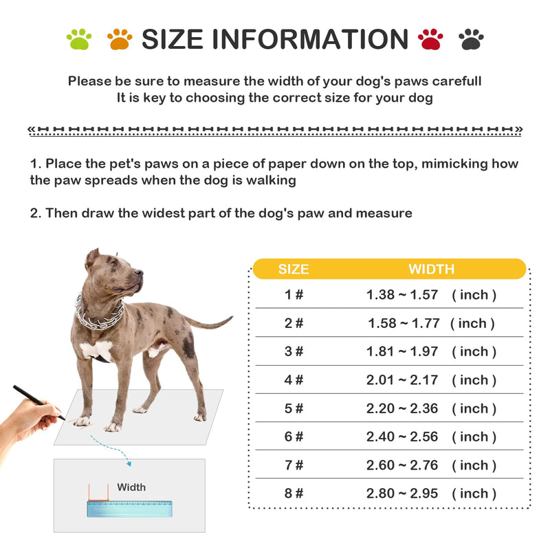 Dog Boots & Paw Protectors, Dog Booties for Hot Pavement, Dog Rain Boots, Dog Snow Winter Boots, Dog Shoes for Small Medium Large Dog Orange Size 1: Width 1.38'' ~1.57'' (Pack of 4) - BeesActive Australia
