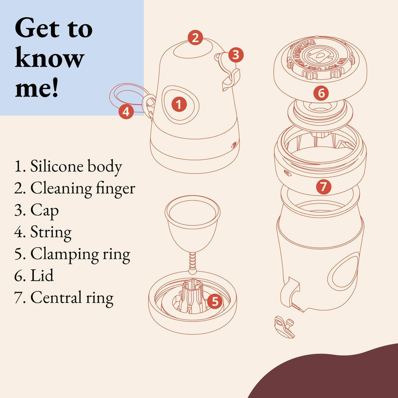 EMANUI Portable Silicone Cleaner and Steriliser for Menstrual Cups | Fast Discreet and Easy Cleaning on The Go | Safe Materials | Thorough Sterilisation in Microwave | For All Menstrual Cups with Stem 1 Count (Pack of 1) - BeesActive Australia