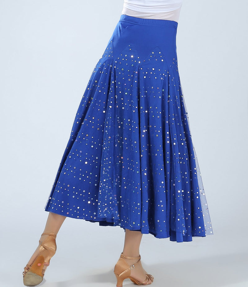 [AUSTRALIA] - Long Full Circle Foxtrot Flamenco Ballroom Smooth Standard Fancy Dancing Skirts One Size Blue 