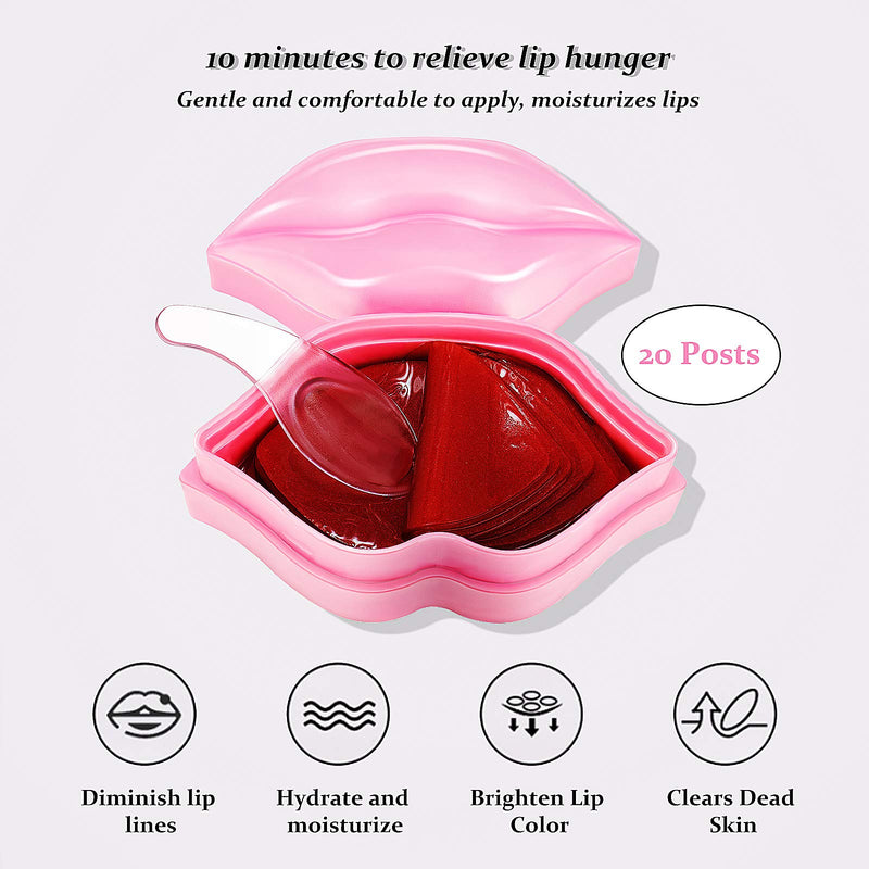 FREEORR 20Pcs Moisturizing Lip Mask, Lip Sleep Mask Reduces Lip Lines and Restores Moisture Plump Dry Lips Lip Care Fall/Winter Lip Balm Effectively Nourishes the Lip Skin - BeesActive Australia
