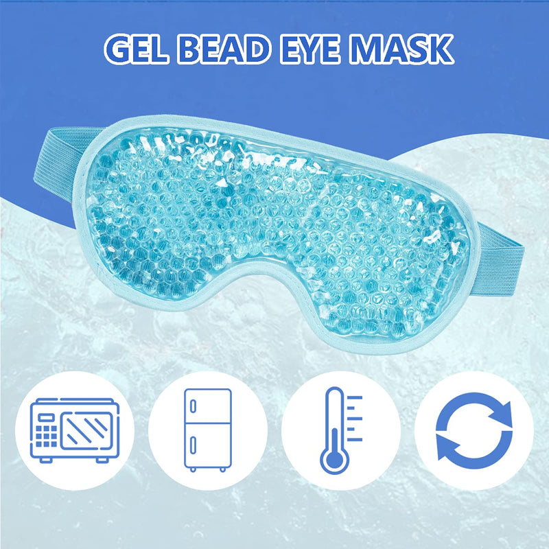 Zequech PVC Eye Mask, Cooling Eye Mask Gel, Hot Cold Soothing, Compress Gel Beads Eye Mask, Cooling Eye Mask for Puffy Eyes, Dark Circles, Headaches, Reduce Eyes Dry Swollen, Reusable Eye Cover - BeesActive Australia