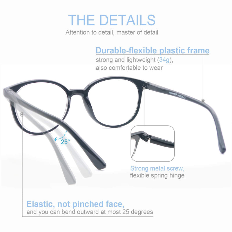 MODFANS 4-Pack Reading Glasses Fashion Printed for Men Women,Readers Glasses Round Frame Comfort Spring Hinges,Eyeglasses(4 Brown) +0.50 4 Brown - BeesActive Australia