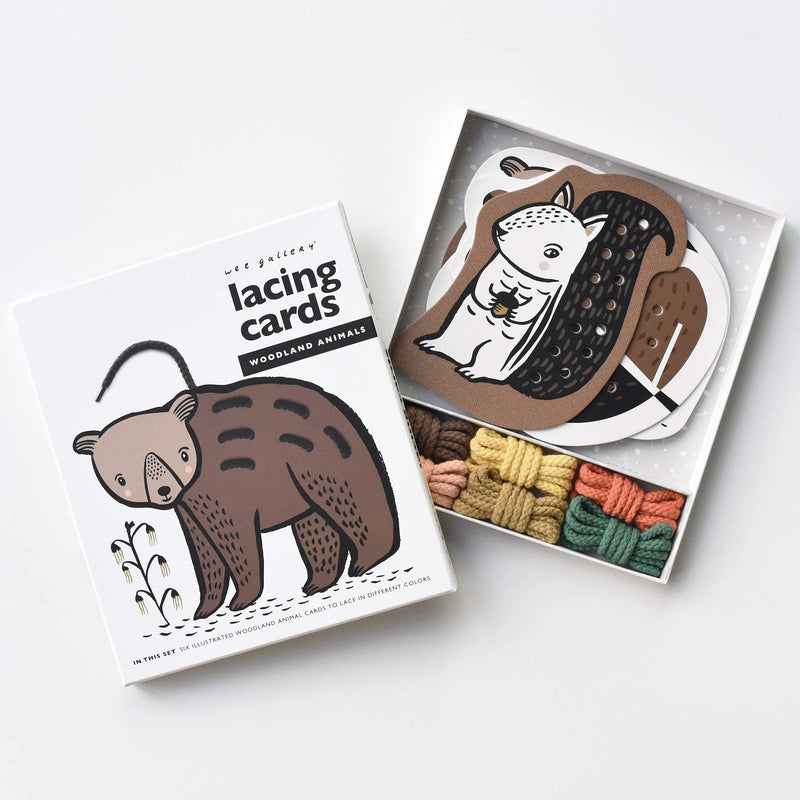 Wee Gallery Woodland Animal Lacing Cards for Toddlers, Sewing Board Activity for Children, Kids Travel Activity to Improve Motor Skills, Color Identification, and Dexterity (Ages 3+) - BeesActive Australia