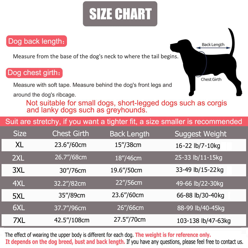 Yeapeeto Dog Onesie Surgery Recovery Suit for Large Medium Bodysuit Dogs Pajamas PJS Full Body for Shedding, Prevent Licking, Wound Protection, Cone Alternative 4X-Large (Pack of 1) Grey - BeesActive Australia