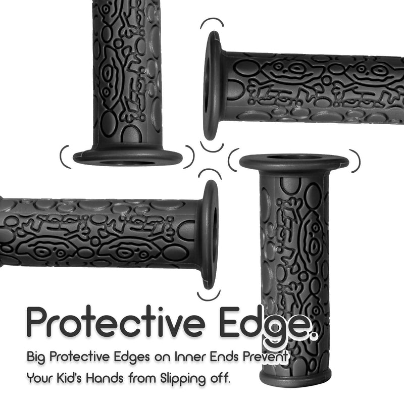 PRUNUS Short Bike Handlebar Grips Kid's Bicycle Grips(3.8'') for Scooter Cruiser Balance Bikes MTB BMX Mountain Bike black - BeesActive Australia