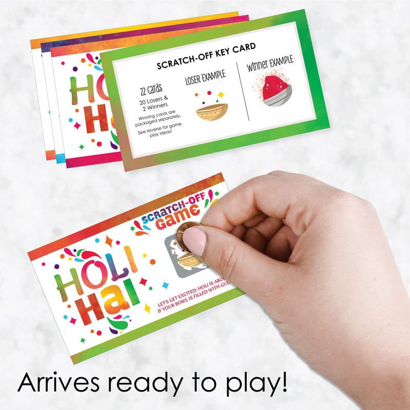 Big Dot of Happiness Holi Hai - Festival of Colors Party Game Scratch Off Cards - 22 Count - BeesActive Australia