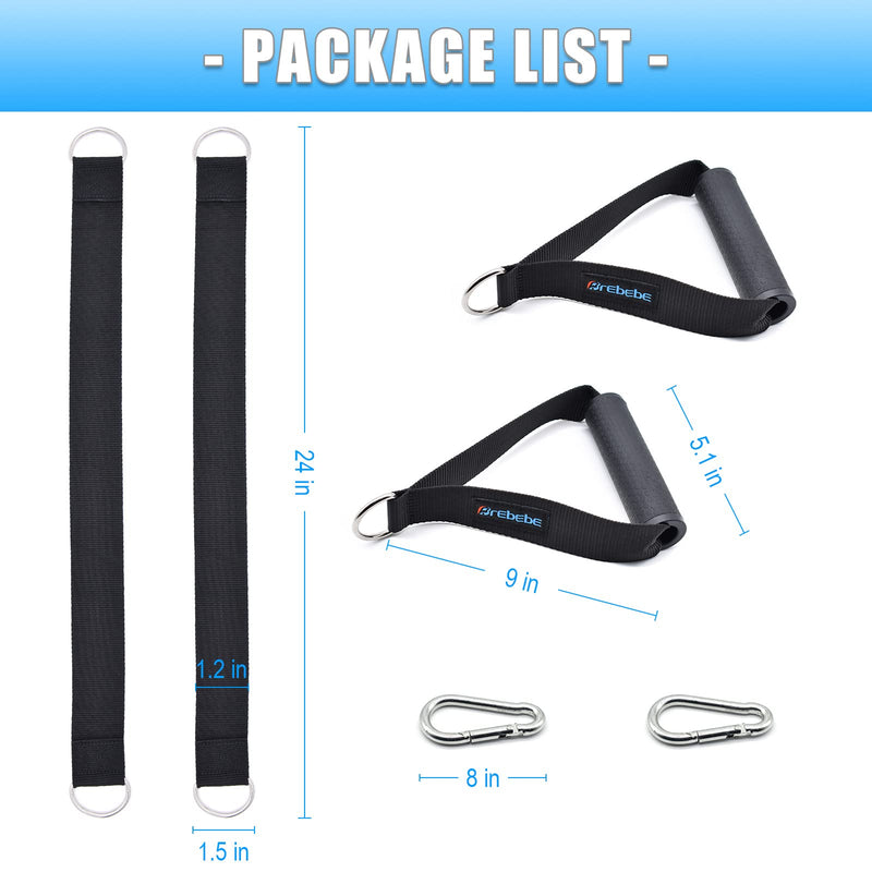 Brebebe Farmer Walk Handles Straps 2 T Bar Row Straps Multifunction Fitness Rope, Heavy Duty T-bar Strap, Dumbbell Strap for Dip Belt, Barbell Strap Rope Handles Strap, Hanging Strap Workout Equipment 2 straps+2 handles - BeesActive Australia