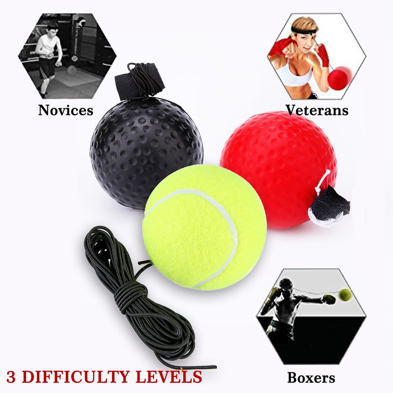 [AUSTRALIA] - Boxing Fight Ball Reflex for Improving Speed Reactions and Hand Eye Coordination£¬Boxing Punch Equipment for Boxing, MMA and Other Combat Sports Training and Fitness 3 Balls 