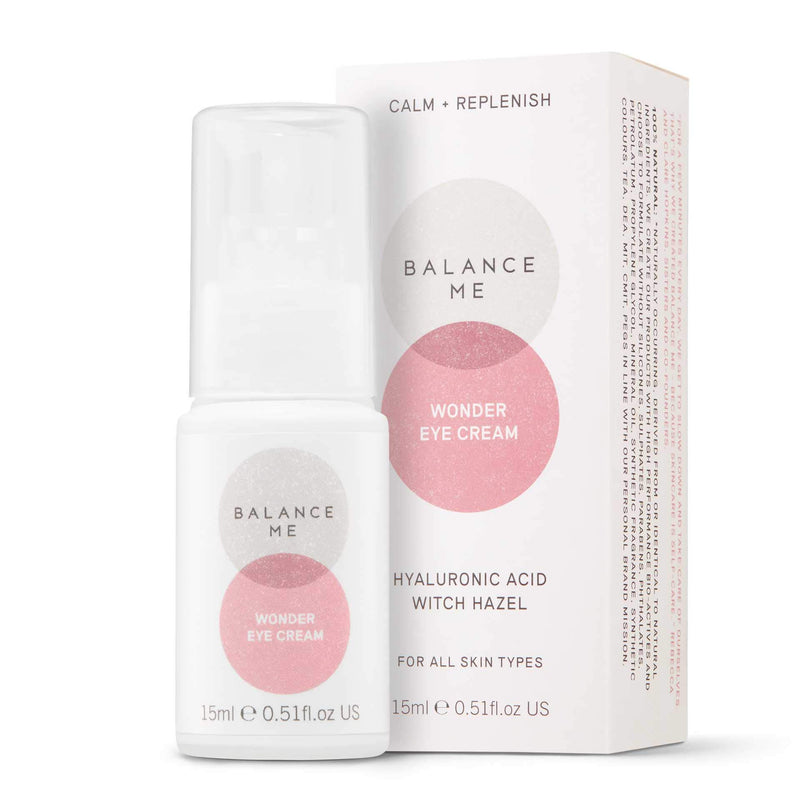 Balance Me Wonder Eye Cream – Hyaluronic Acid & Witch Hazel - Reduces Dark Circles & Puffiness – Firming & Hydrating Eye Gel –All Skin Types – 100% Natural – Vegan & Cruelty Free – Made In UK – 15ml - BeesActive Australia