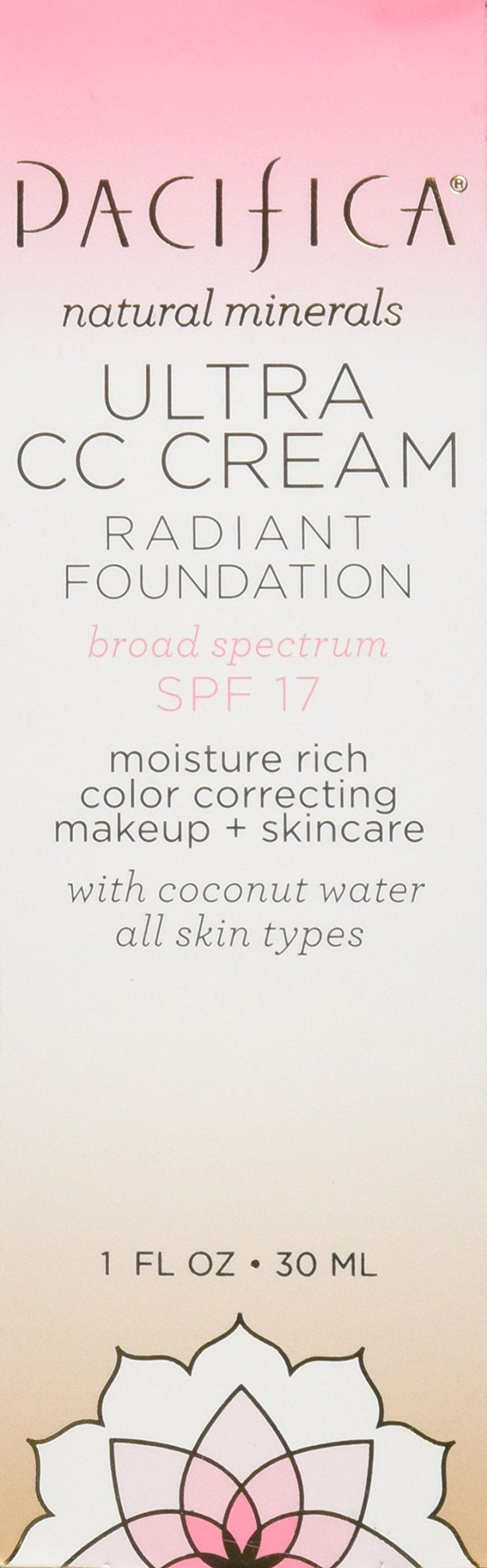 Pacifica Beauty Ultra CC Cream Radiant Foundation with Broad Spectrum SPF 7, Warm/Light, 1 Fl Oz - BeesActive Australia