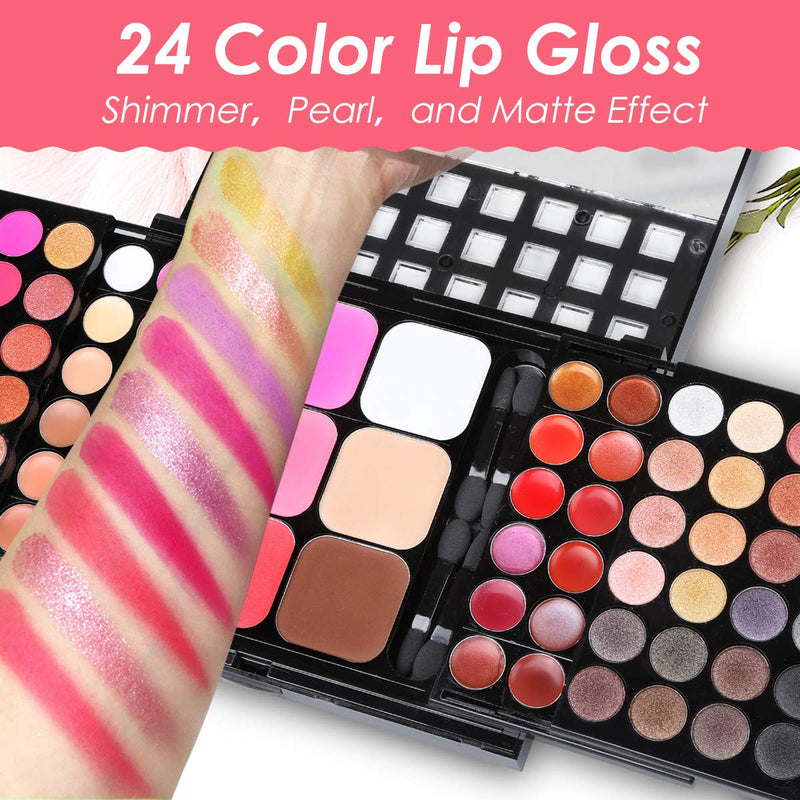 78 Colors Cosmetic Make up Palette Set Kit Combination with Eyeshadows Lip Gloss Blusher Concealer Highlight powder,All-in-One Makeup Kit with Mirror - BeesActive Australia