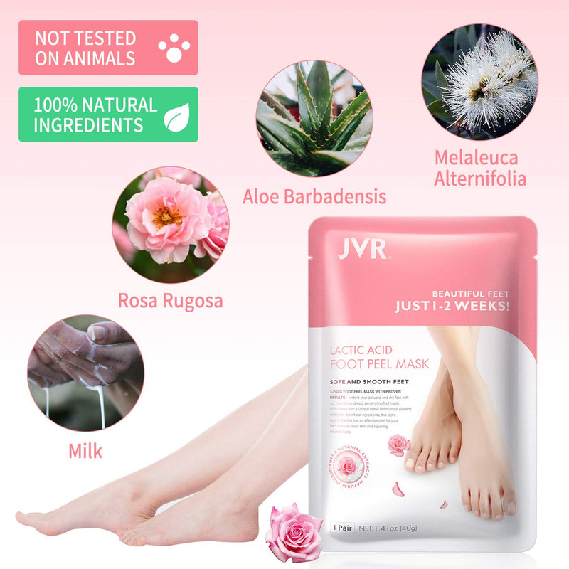 Foot Peel Mask - 3 Pairs - Exfoliating Peeling Callus Remover, Repairs Cracked Heels & Dead, Dry Skin, for Smoother and Softer Feet - BeesActive Australia