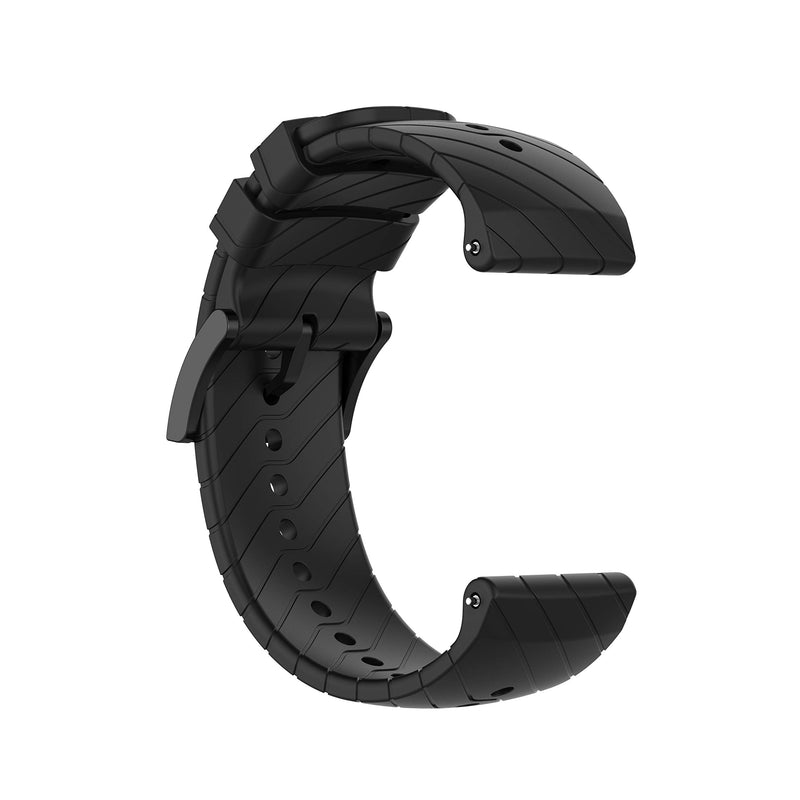 HUABAO Watch Strap Compatible with Suunto 7/Suunto D5/Suunto 9,Adjustable Silicone Sports Strap Replacement Band for Suunto 7/Suunto D5/Suunto 9 Smart Watch Black - BeesActive Australia