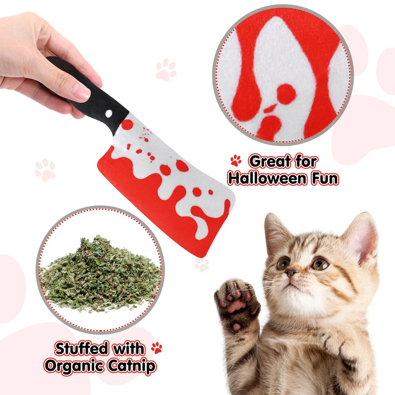 Knife Catnip Toys Chew Bite Resistant Toys for Cats Boredom Relief Teeth Cleaning Cat Toys Halloween Cat Lover Gift Set of 4 - BeesActive Australia