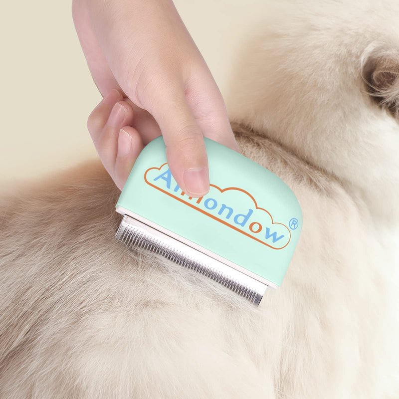 Aimondow Cat Comb, Cat Brush for Shedding and Grooming, Hair Removal Massaging Shell Comb for Cats Dogs Puppy Rabbit Bunny, Easy to Dematting Matted Fur Tangled Hair Undercoat, 2 PCS Green - BeesActive Australia