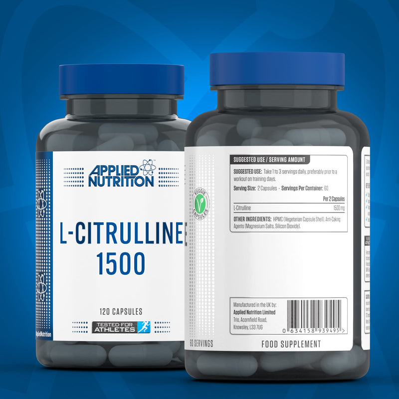 Applied Nutrition L-Citrulline 1500-1500mg L Citrulline Per Serving, Citrulline Capsules for Muscle Pump, Muscle Recovery Supplement, Increases Levels of L-Arginine and Nitric Oxide - 60 Servings - BeesActive Australia