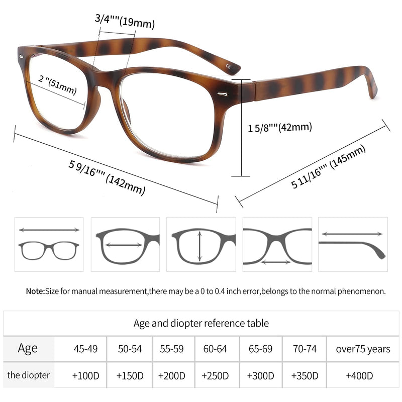 BOSAIL Blue Light Blocking Glasses,4 Pack Quality Fashion Square Frame Readers with Comfort Spring Hinge Eyeglasses for Men Women 4 Pairs Mix 0.0 x - BeesActive Australia
