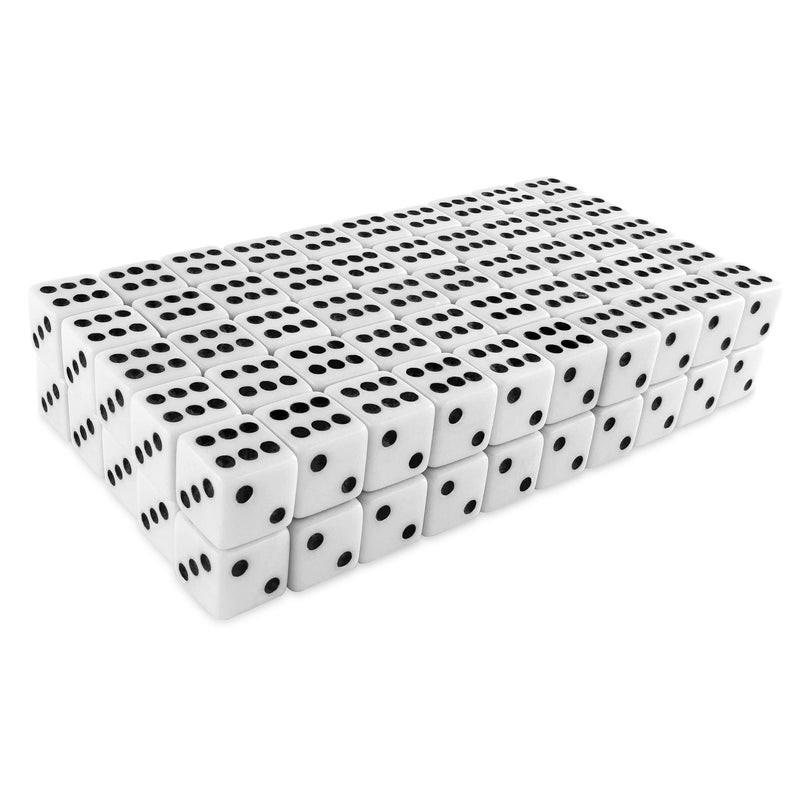 Super Z Outlet Standard 16mm White Dice with Black Pips Dots for Board Games, Activity, Casino Theme, Party Favors, Toy Gifts (100 Pack) - BeesActive Australia