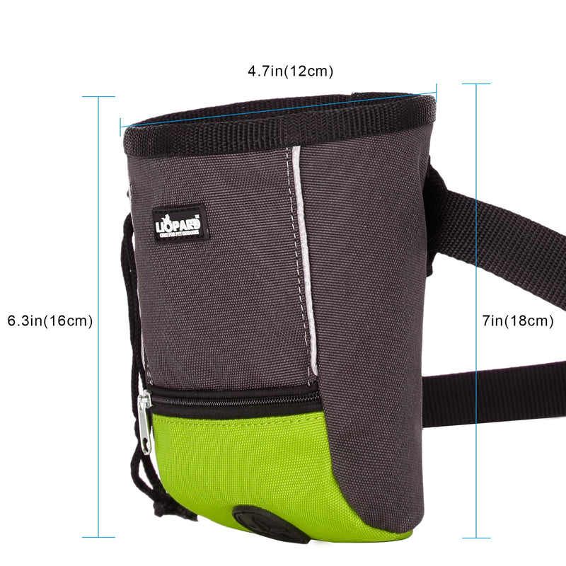 LIOPARD Puppy Small Waterproof Fanny Pack Dog Accessories Large Treat Bags Training Pouch Waist Waste Bags with Dispenser Walking Poop Food Storage Agility Equipment Pet Supplies Toy Belt green - BeesActive Australia