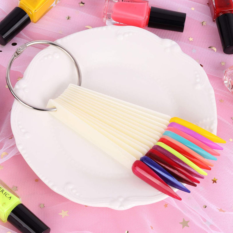 4 Set Total 160 Pcs Natural Nail Tips Display Plastic Nail Swatch Sticks Polish Board Display Practice Sticks - BeesActive Australia