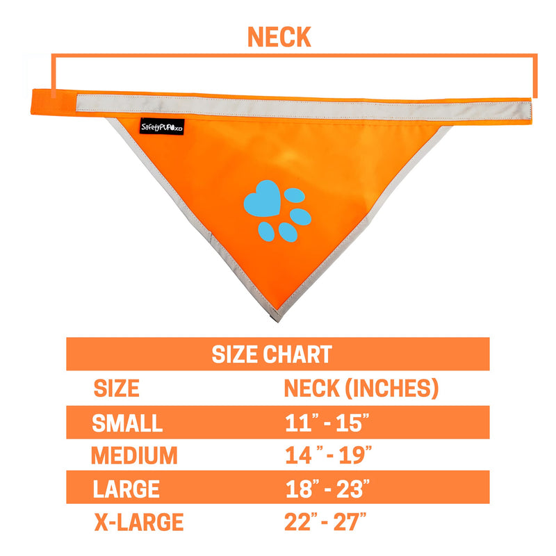SafetyPUP XD Reflective Bandana. Hi Visibility Blaze Orange Dog Bandana Collar for Large and Small Pets. Ideal Dog Accessories for Walking, Camping, and Off Leash Exploration. - BeesActive Australia