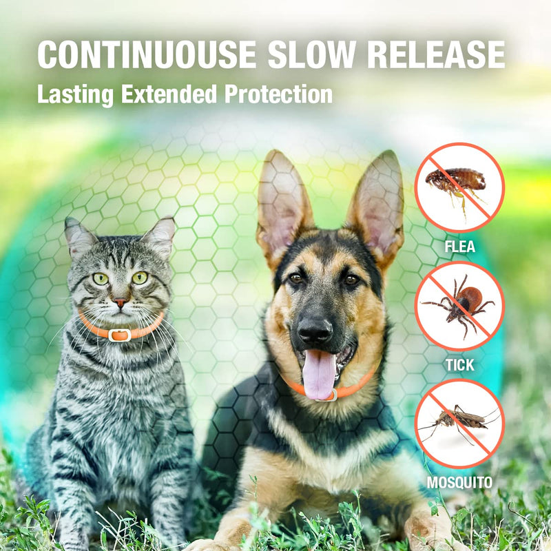 EcoVenger Dog & Cat Collar Repellent 2-Pack White, Built-in Pant-Based Formula Strong Repellency Slow Release, Lasting Deterrence and Protection, Pleasant Aroma, Waterproof Orange - BeesActive Australia