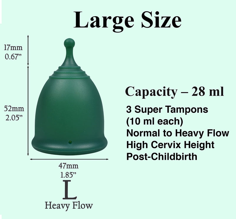 Shordy Menstrual Cups, First Period Starter Pack of 2 Kit with Mini Box, Period Cup Medical Grade Silicone, Feminine Hygiene Better Alternative to Sanitary Pads & Tampons for Girls - Small & Large S/L (Pack of 2) Green - BeesActive Australia