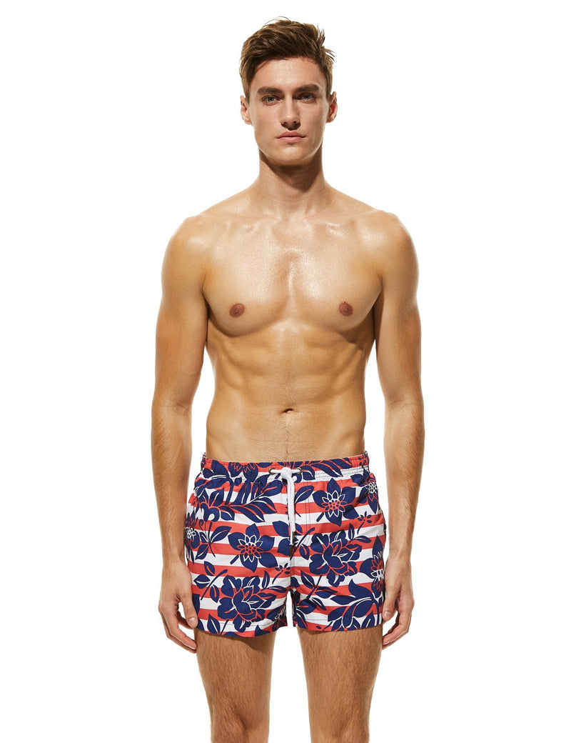 [AUSTRALIA] - SEOBEAN Mens Low Rise Sports Short Swimwear Board Shorts Large 81306 Red 