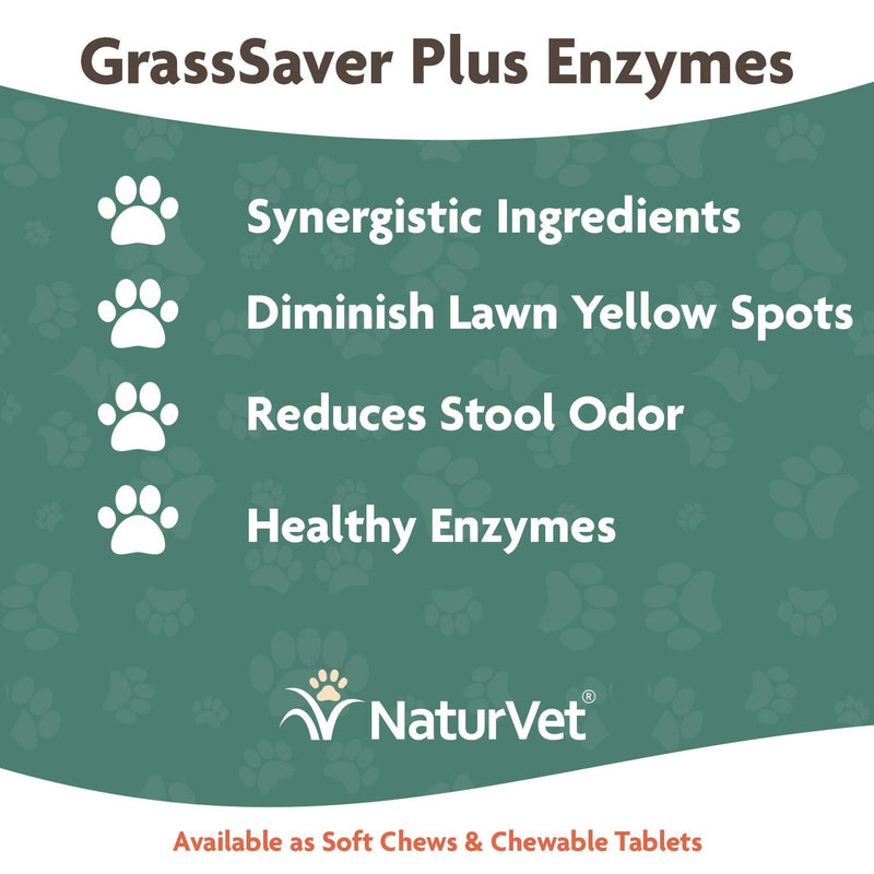NaturVet – GrassSaver Supplement for Dogs – Healthy Supplement to Help Rid Your Lawn of Yellow Spots – Synergistic Combination of B-Complex Vitamins & Amino Acids – 120 Soft Chews 120 Count (Pack of 1) - BeesActive Australia