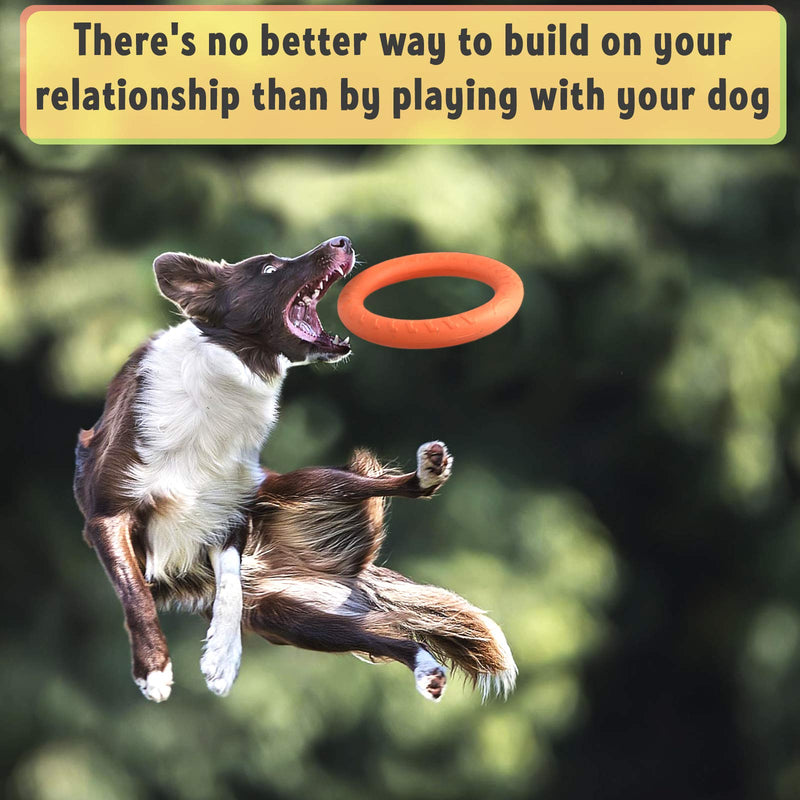Dog Training Ring for Outdoor Fitness Floatable Pulling Toy and Flying Disc Interactive Play Tool for Small Medium Large Dogs 2 Rings - BeesActive Australia