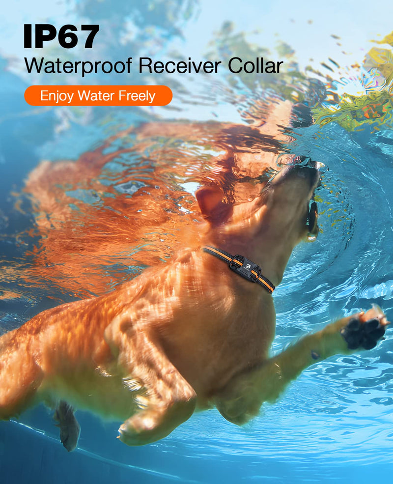 Bousnic Dog Shock Collar - 3300Ft Dog Training Collar with Remote for 5-120lbs Small Medium Large Dogs Rechargeable Waterproof e Collar with Beep (1-8), Vibration(1-16), Safe Shock(1-99) (Orange) - BeesActive Australia