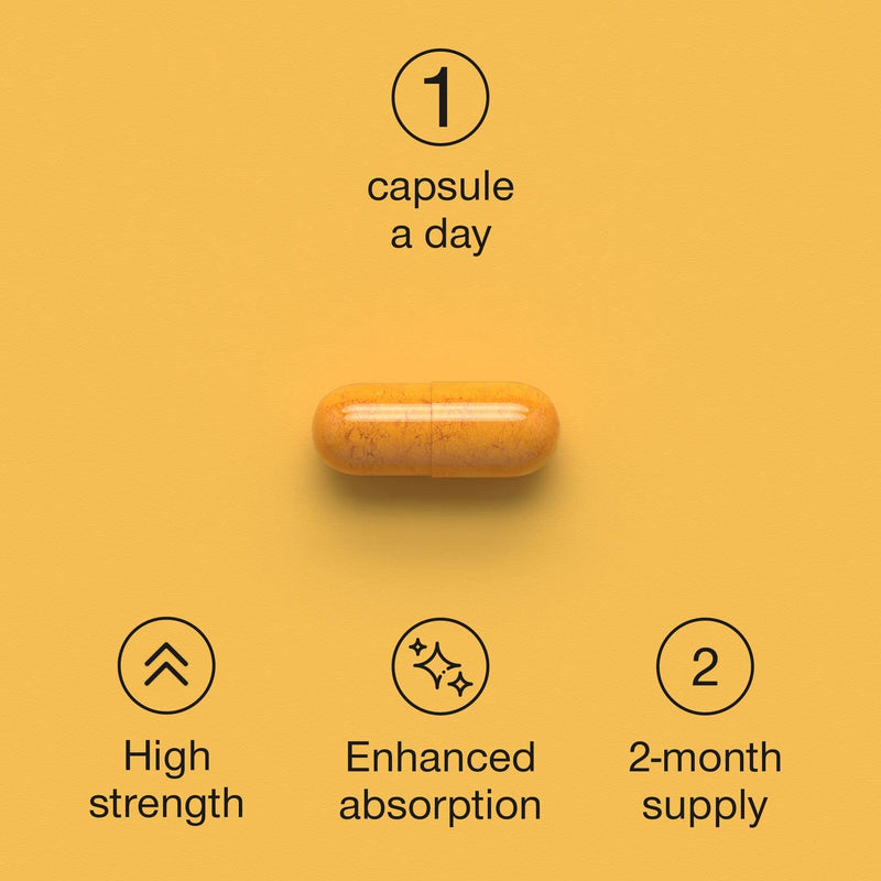 Turmeric Curcumin Capsules High Strength with Black Pepper - Pure Curcumin Extract with 95% Curcuminoids - 60 Tablets One a Day 500mg - Premium Turmeric Herbal Supplements - Enhanced Absorption - BeesActive Australia