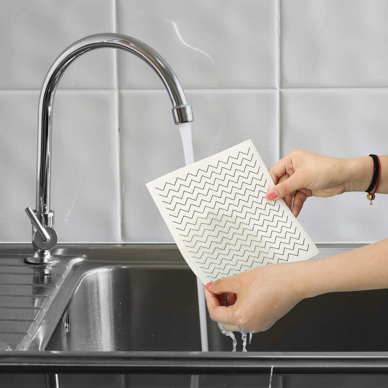 Boao 12 Pack Swedish Kitchen Dishcloths Absorbent Cellulose Sponge Cloth Reusable Cleaning Cloths No Odor Dish Towels for Kitchen, 6 Styles - BeesActive Australia