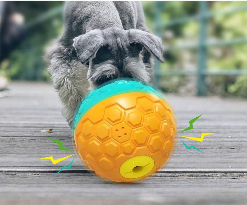 Interactive Food Toy for Dog and Cats, Pet Food Dispensor Tumbler Dog Treat Toy, Dog Slow Feeder Treat Dispensing Puzzle Toys for Small Dogs /Cats,Robot Shape Dog Toys Yellow Ball for large dog - BeesActive Australia
