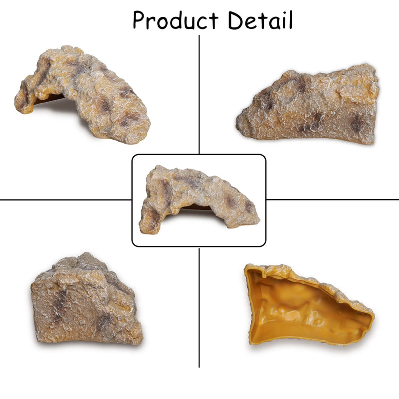 Reptile Hides Large Rock Reptile Cave Hideout Terrarium Habitat Decor Ornament Shelter for Snake Geckos Lizards Bearded Dragon Turtle Frogs Amphibians - BeesActive Australia