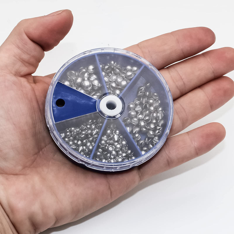 FREGITO 205pcs Weight Sinkers 5 Sizes Lead Weights Round Split Shot Sinker Removable Fishing Weights Sinkers 205pcs-blue Box - BeesActive Australia