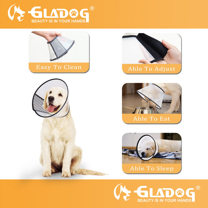 Soft Dog Cone Collar, 2 PCS (for Exact Size) Flexible Plastic Cone for Dogs After Surgery, Dog Recovery Collar, Adjustable E-Collar for Large/Medium/Small Dogs Cat, Comfy Elizabethan Collar M - BeesActive Australia