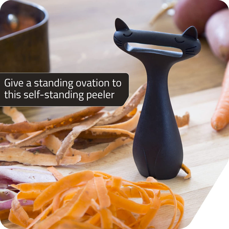 Peleg Design CatPeeler Cute Vegetable Peeler, Cat Design Peeler for Potato Carrot Fruit, Kitchen Utensil Décor (Black) Black - BeesActive Australia