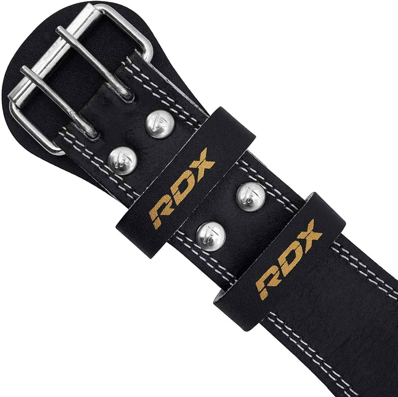 RDX Weight Lifting Belt Gym Exercise Workout, 6 inch Leather Padded Lumbar Back Support Men Women, 10 Adjustable Holes, Powerlifting Bodybuilding Deadlift, Squat Fitness Strength Training Equipment Black XL Fits WAIST 33 to 38 Inches - BeesActive Australia