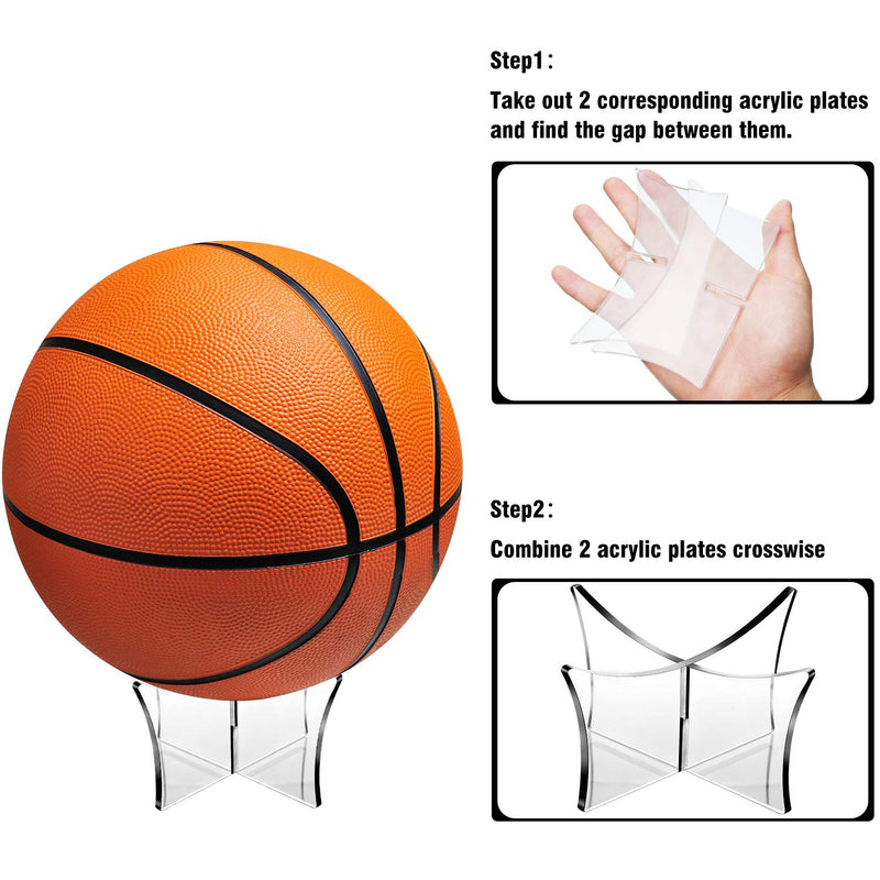 3 Pieces Basketball Stand Holder Football Stand Ball Display Stand Basketball Football Soccer Stand for Volleyball Bowling Ball Display (Acrylic) Acrylic - BeesActive Australia